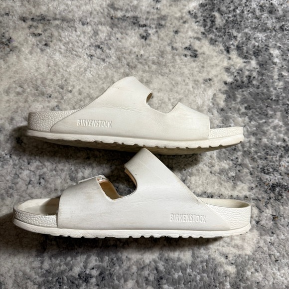 Birkenstock Arizona EVA White Sandals Women 41 Waterproof Double Strap Slides - Picture 4 of 5